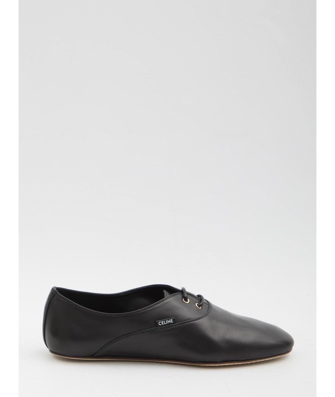 CELINE Черные кожаные балетки, фото 6