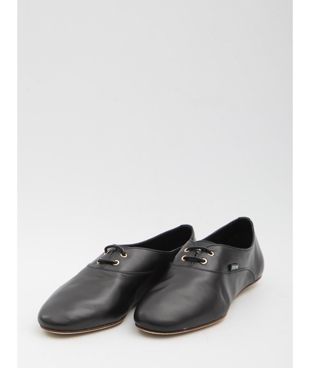 CELINE Черные кожаные балетки, фото 4