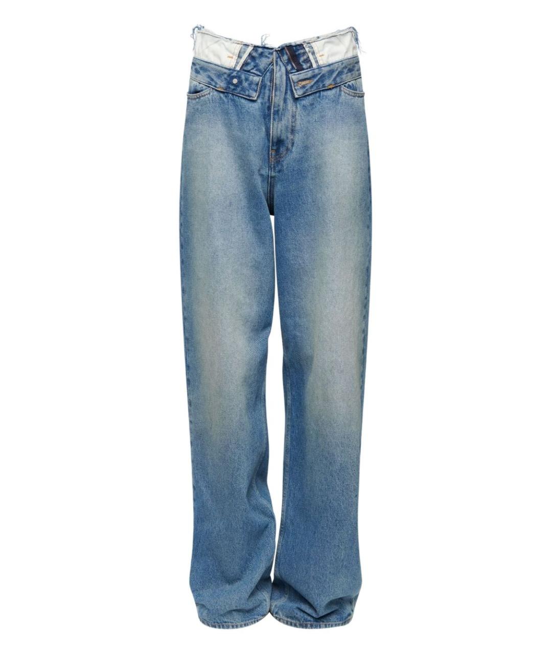 MM6 MAISON MARGIELA Синие хлопковые прямые джинсы, фото 1