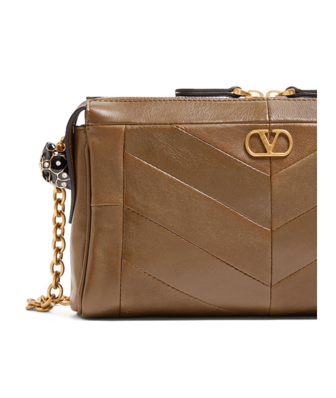 VALENTINO Зеленая кожаная сумка через плечо, фото 2