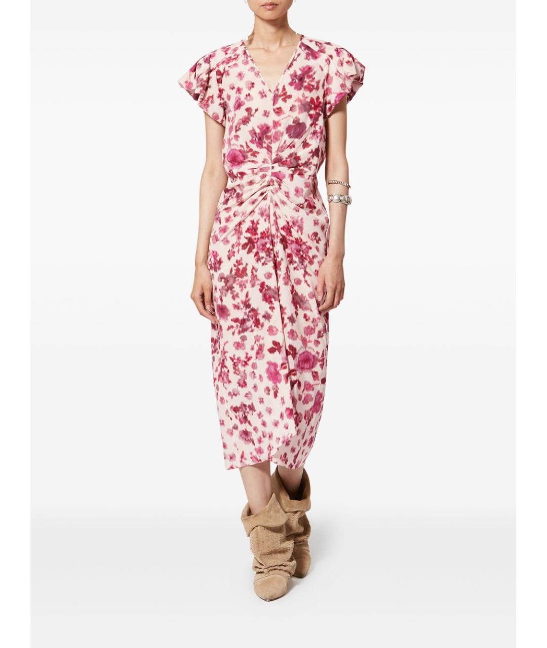 ISABEL MARANT Розовое шелковое повседневное платье, фото 3