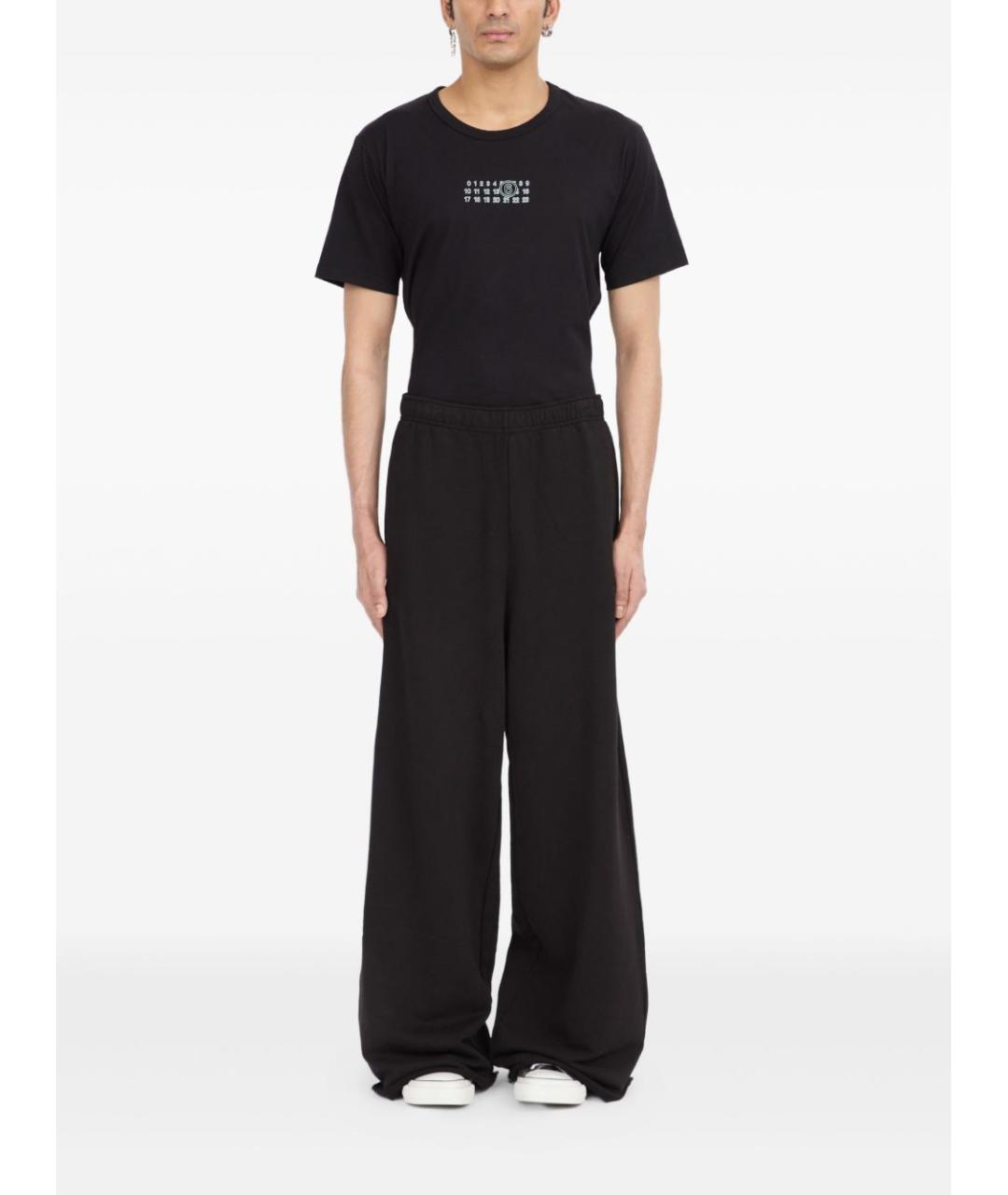 MM6 MAISON MARGIELA Черные хлопковые повседневные брюки, фото 2