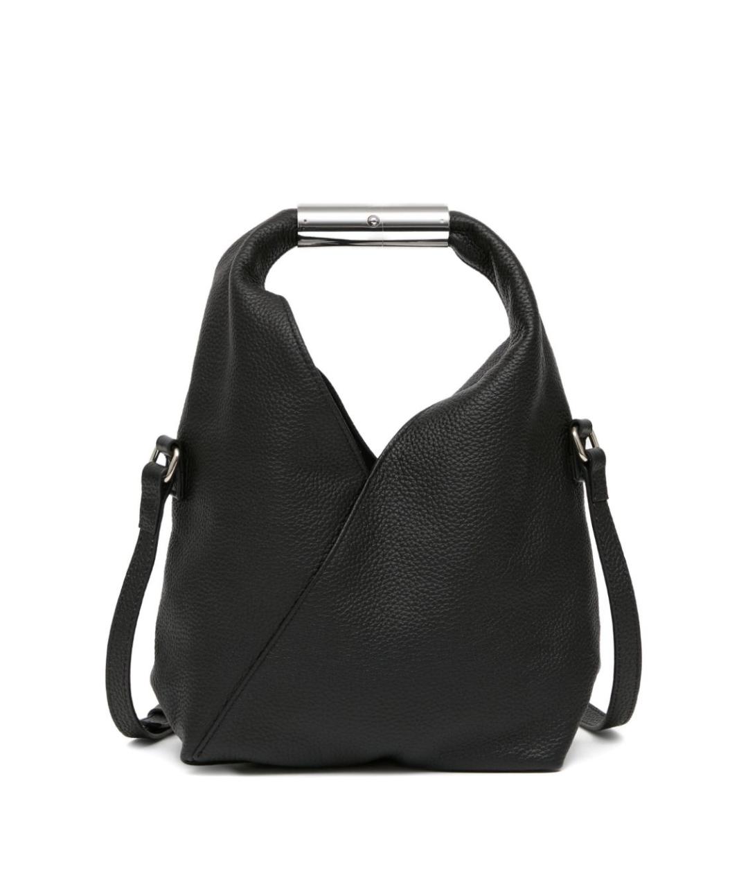 MM6 MAISON MARGIELA Черная кожаная сумка с короткими ручками, фото 1