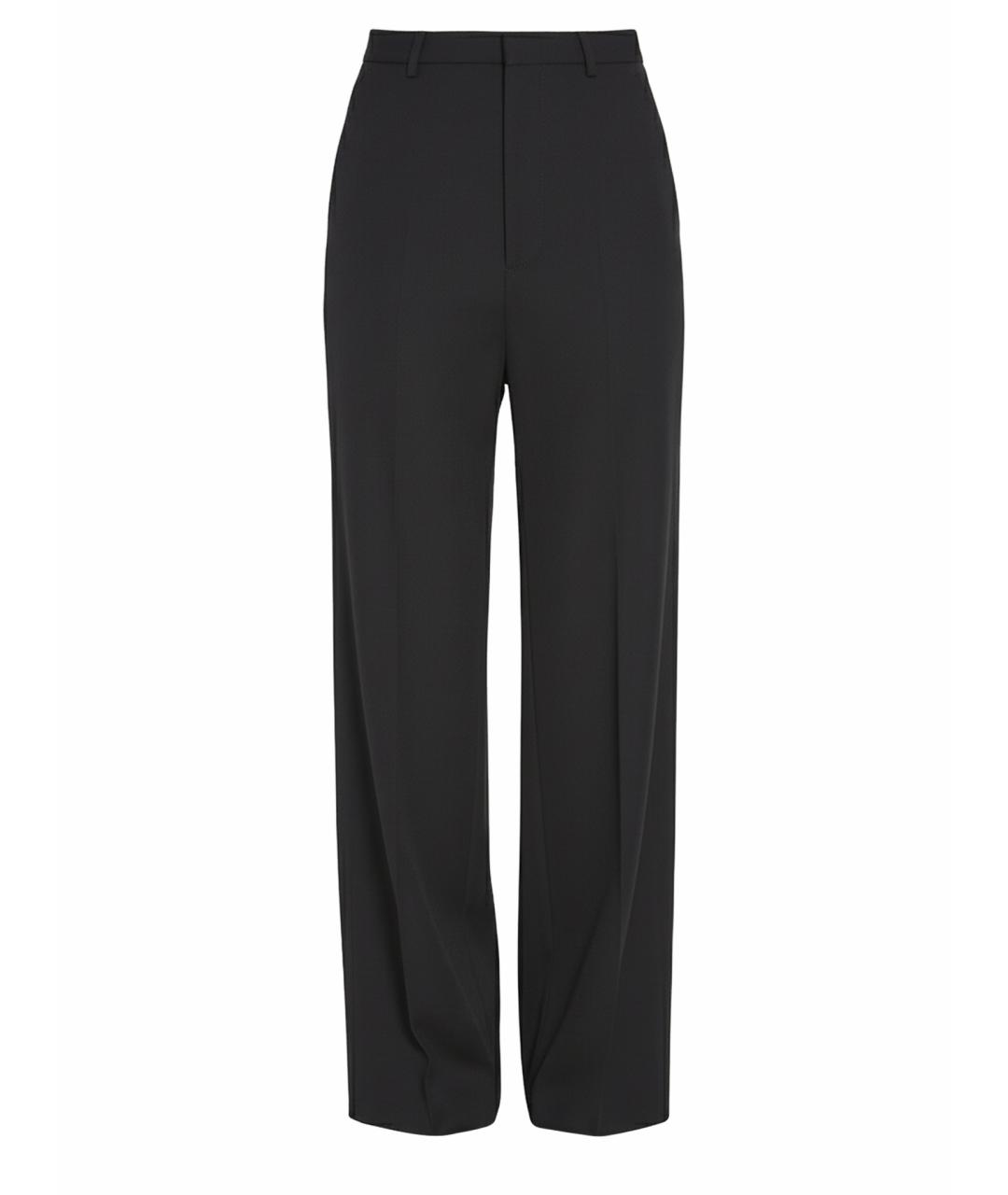 BALENCIAGA Черные шерстяные прямые брюки, фото 1