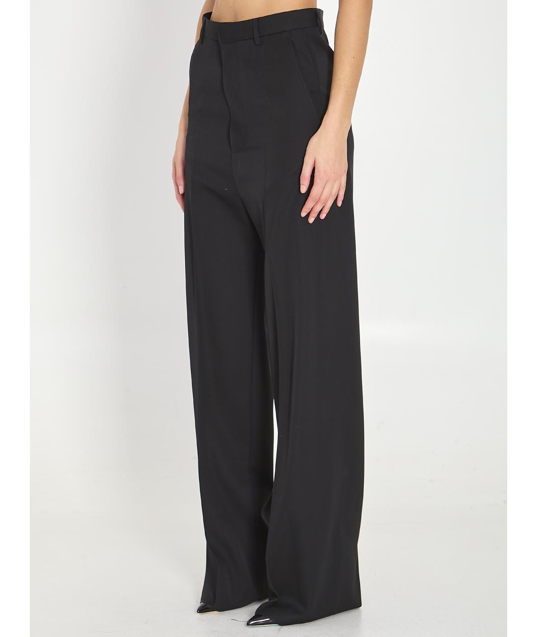 BALENCIAGA Черные шерстяные прямые брюки, фото 5