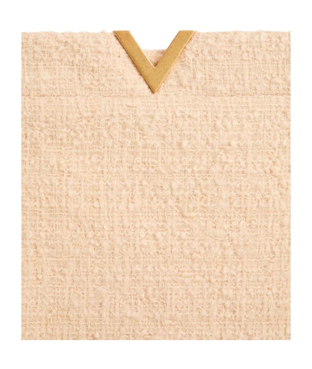 VALENTINO Бежевая шерстяная юбка мини, фото 3