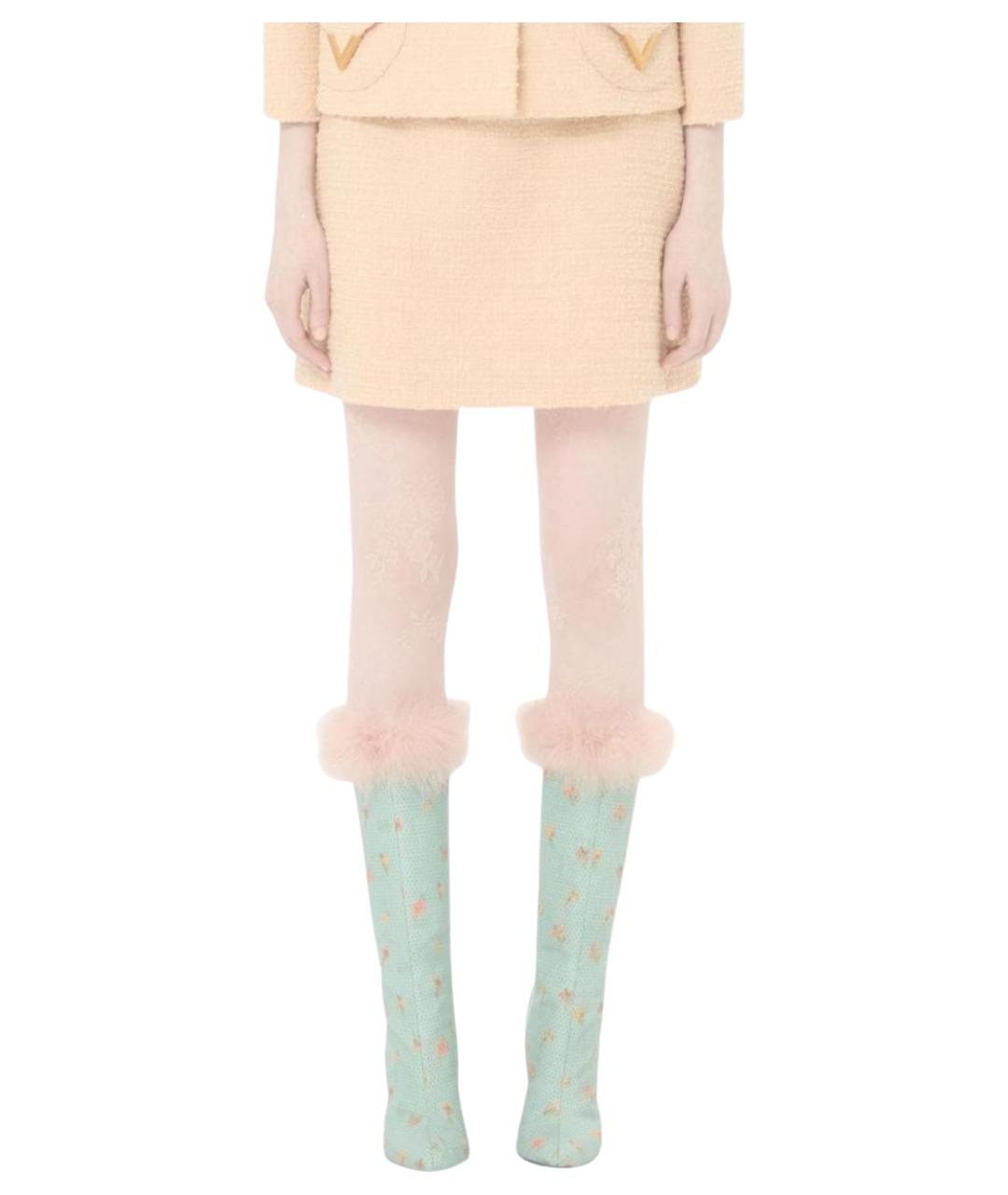 VALENTINO Бежевая шерстяная юбка мини, фото 2