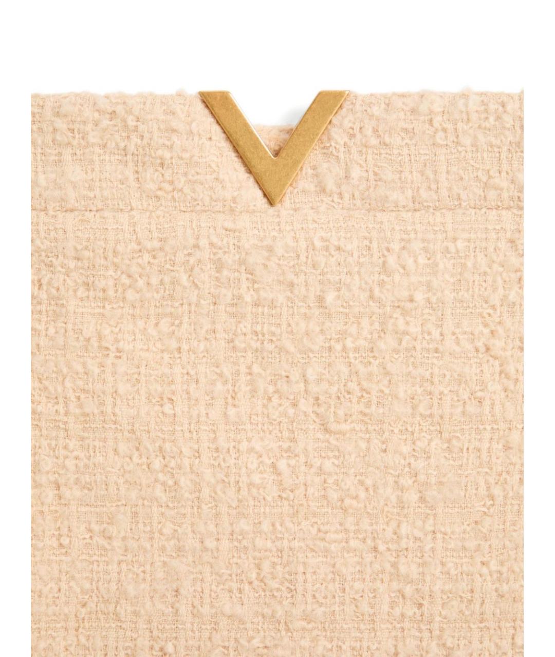 VALENTINO Бежевая шерстяная юбка мини, фото 3
