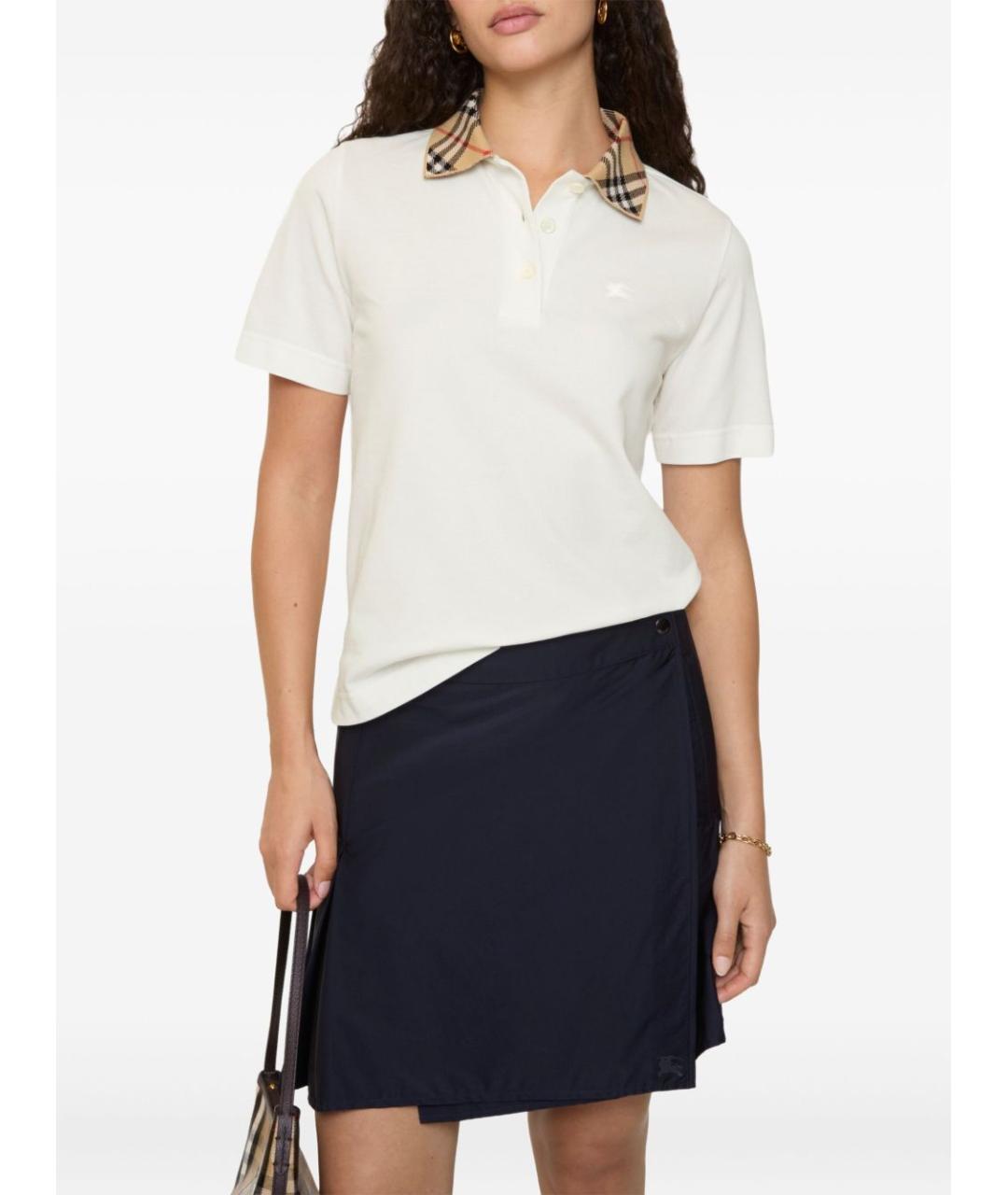 BURBERRY Белая хлопковая футболка, фото 3