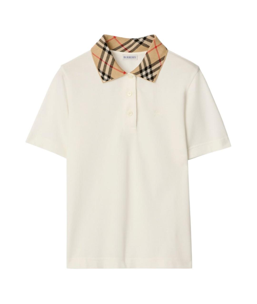 BURBERRY Белая хлопковая футболка, фото 1