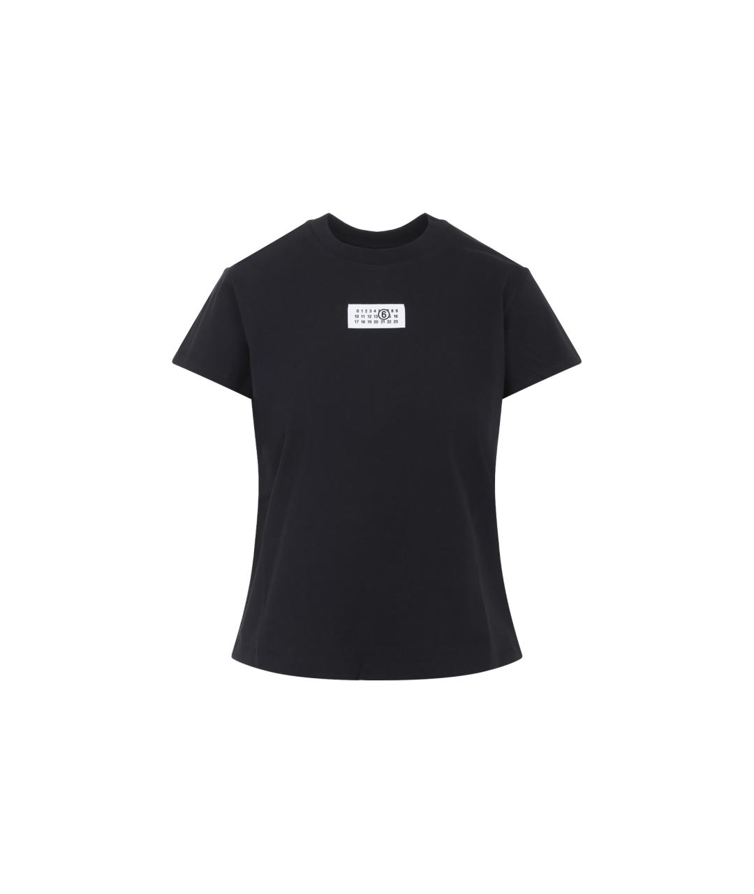 MM6 MAISON MARGIELA Черная хлопковая футболка, фото 1