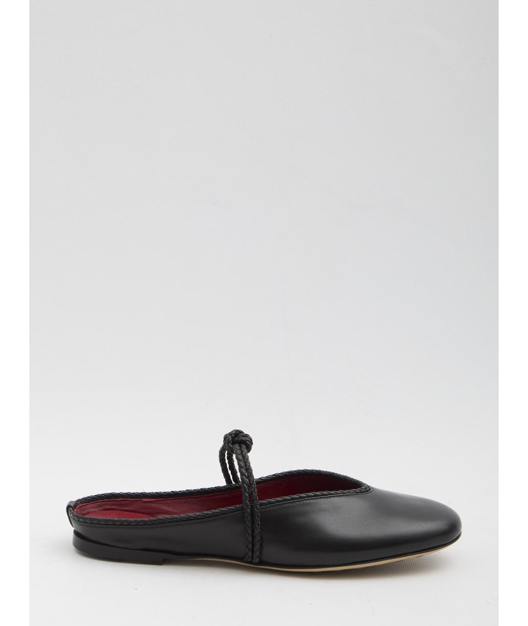 BOTTEGA VENETA Черные кожаные мюли, фото 3