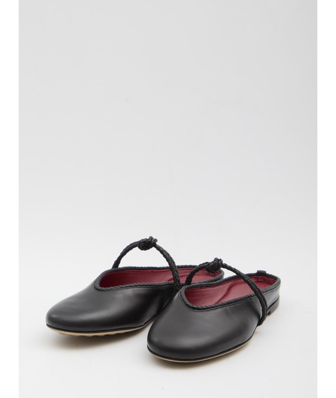 BOTTEGA VENETA Черные кожаные мюли, фото 4
