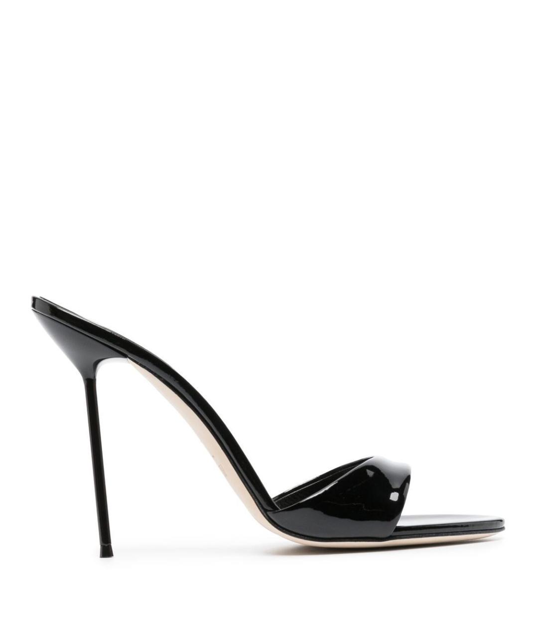 PARIS TEXAS Черные кожаные босоножки, фото 1