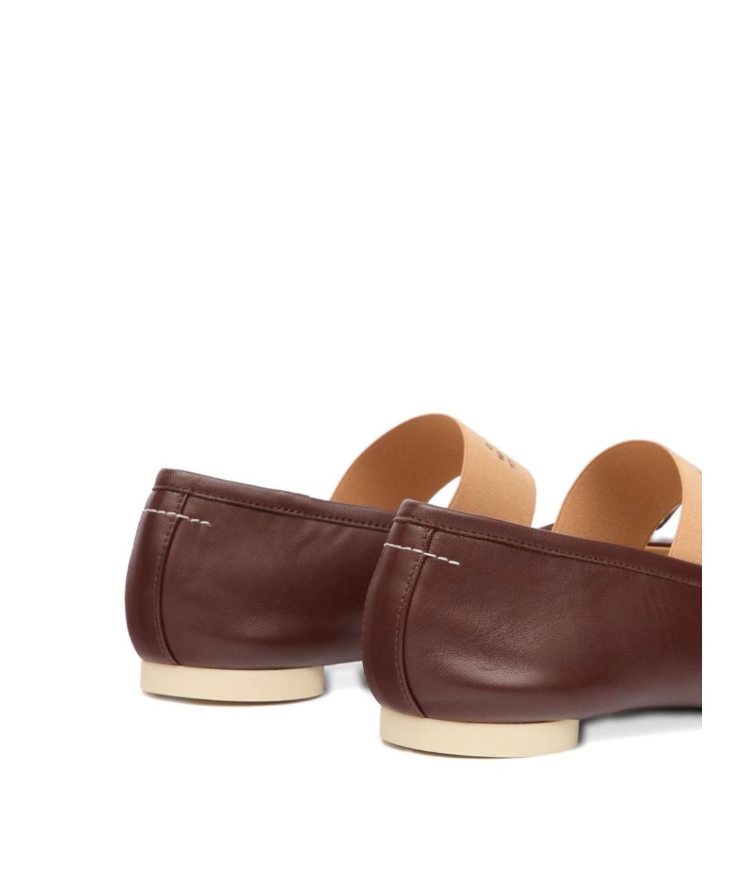 MM6 MAISON MARGIELA Коричневые кожаные балетки, фото 3