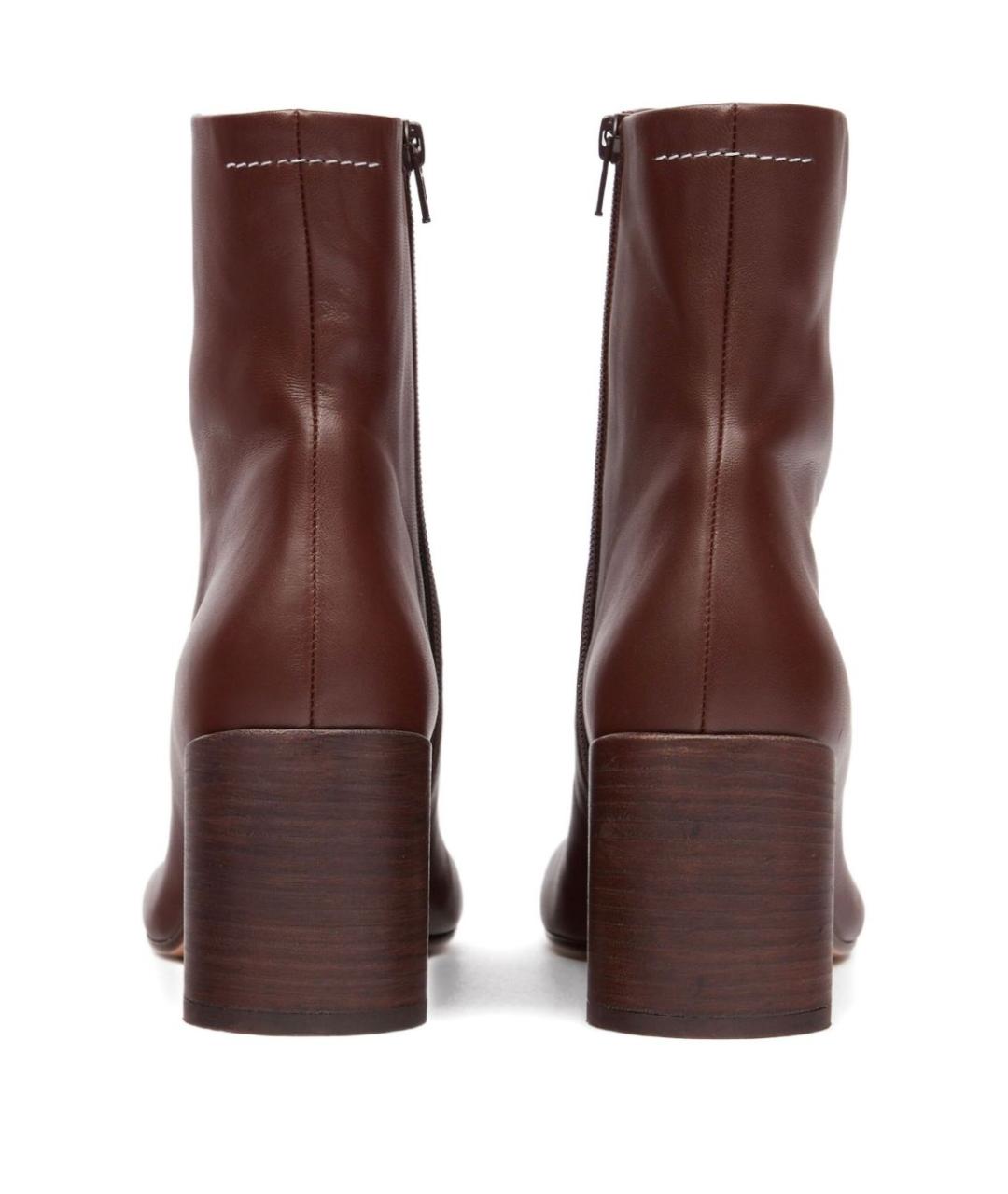 MM6 MAISON MARGIELA Коричневые кожаные ботильоны, фото 3