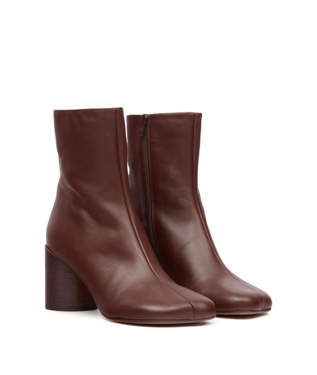 MM6 MAISON MARGIELA Коричневые кожаные ботильоны, фото 2