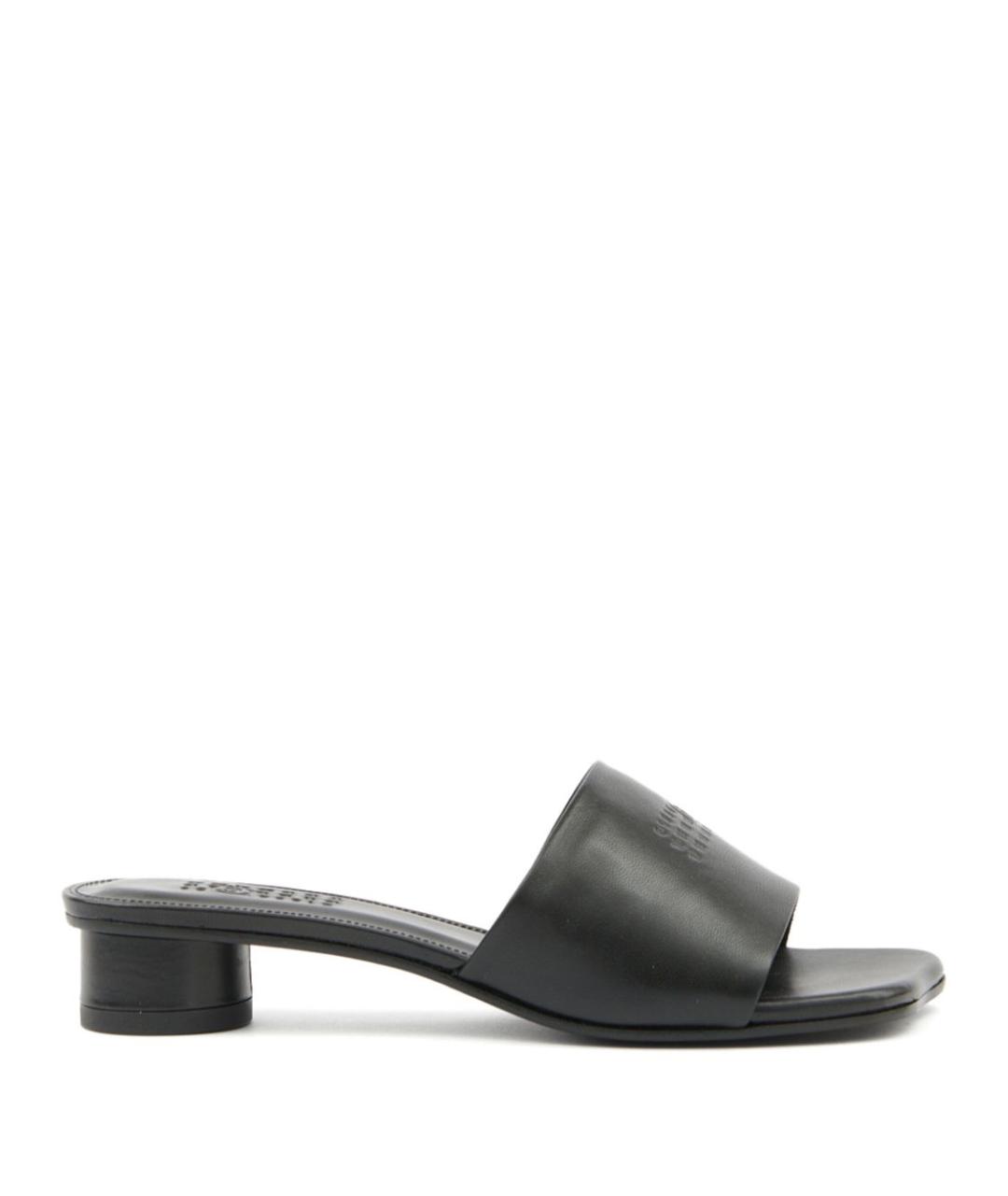 MM6 MAISON MARGIELA Черные кожаные мюли, фото 2