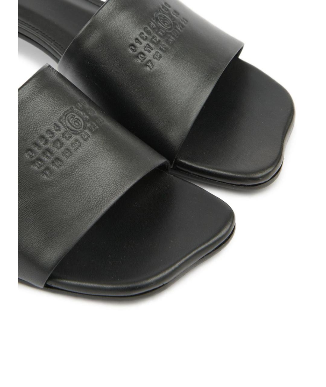 MM6 MAISON MARGIELA Черные кожаные мюли, фото 5