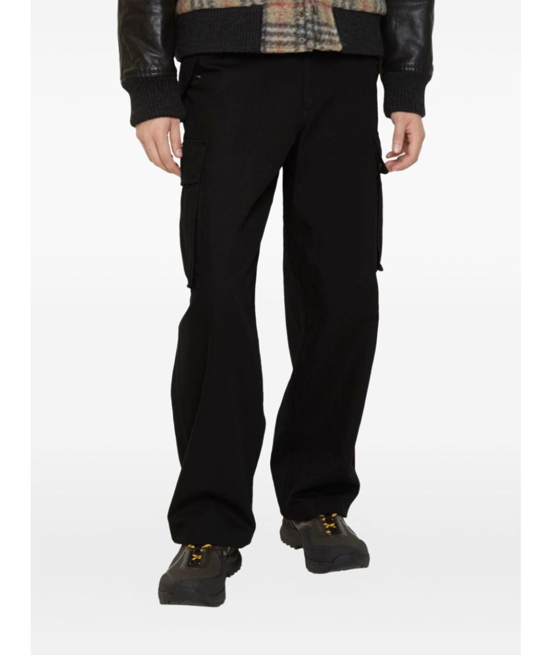 BURBERRY Черные хлопковые повседневные брюки, фото 2