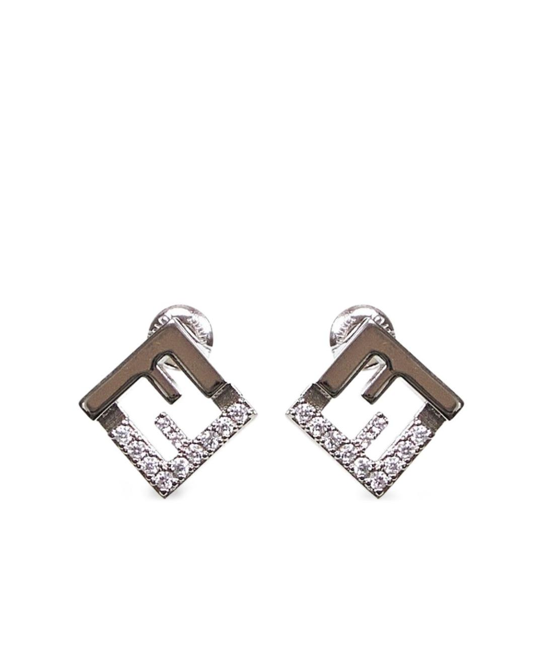 FENDI Серебряные металлические серьги, фото 1
