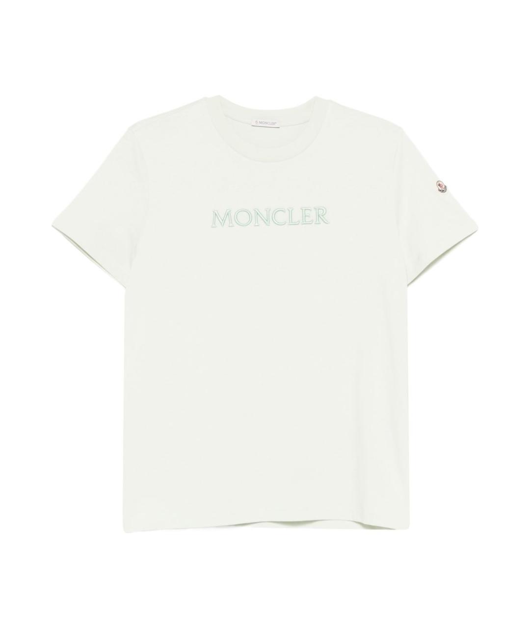 MONCLER Белая хлопковая футболка, фото 1