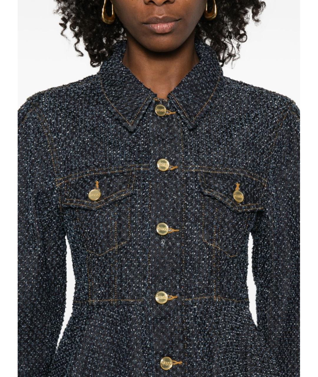 GANNI Синяя хлопковая куртка, фото 3