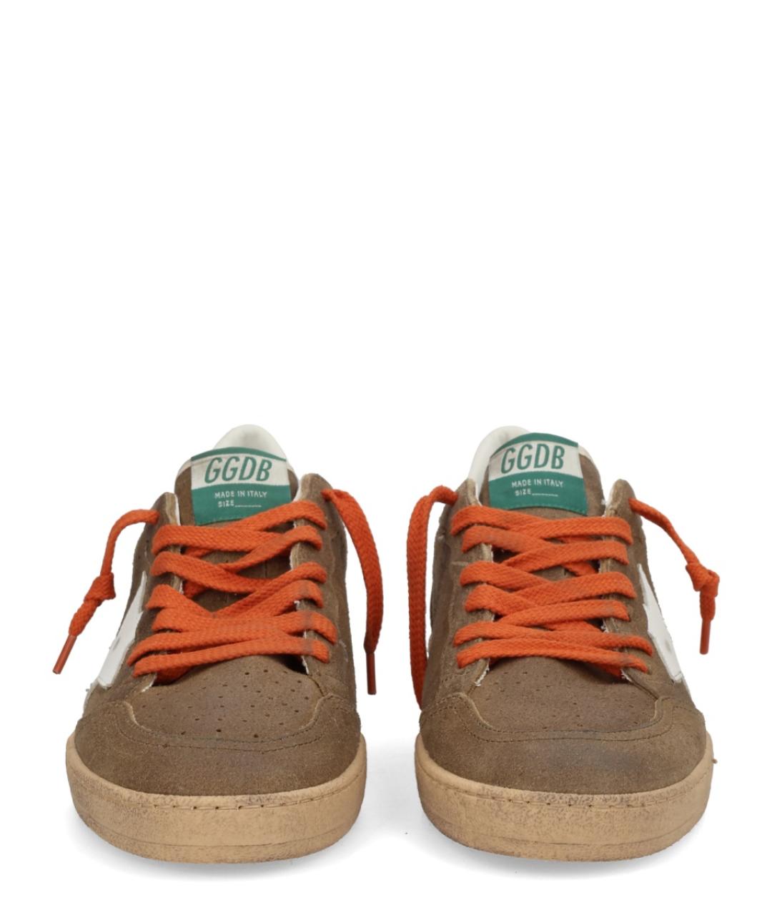 GOLDEN GOOSE DELUXE BRAND Коричневые кожаные низкие кроссовки / кеды, фото 2