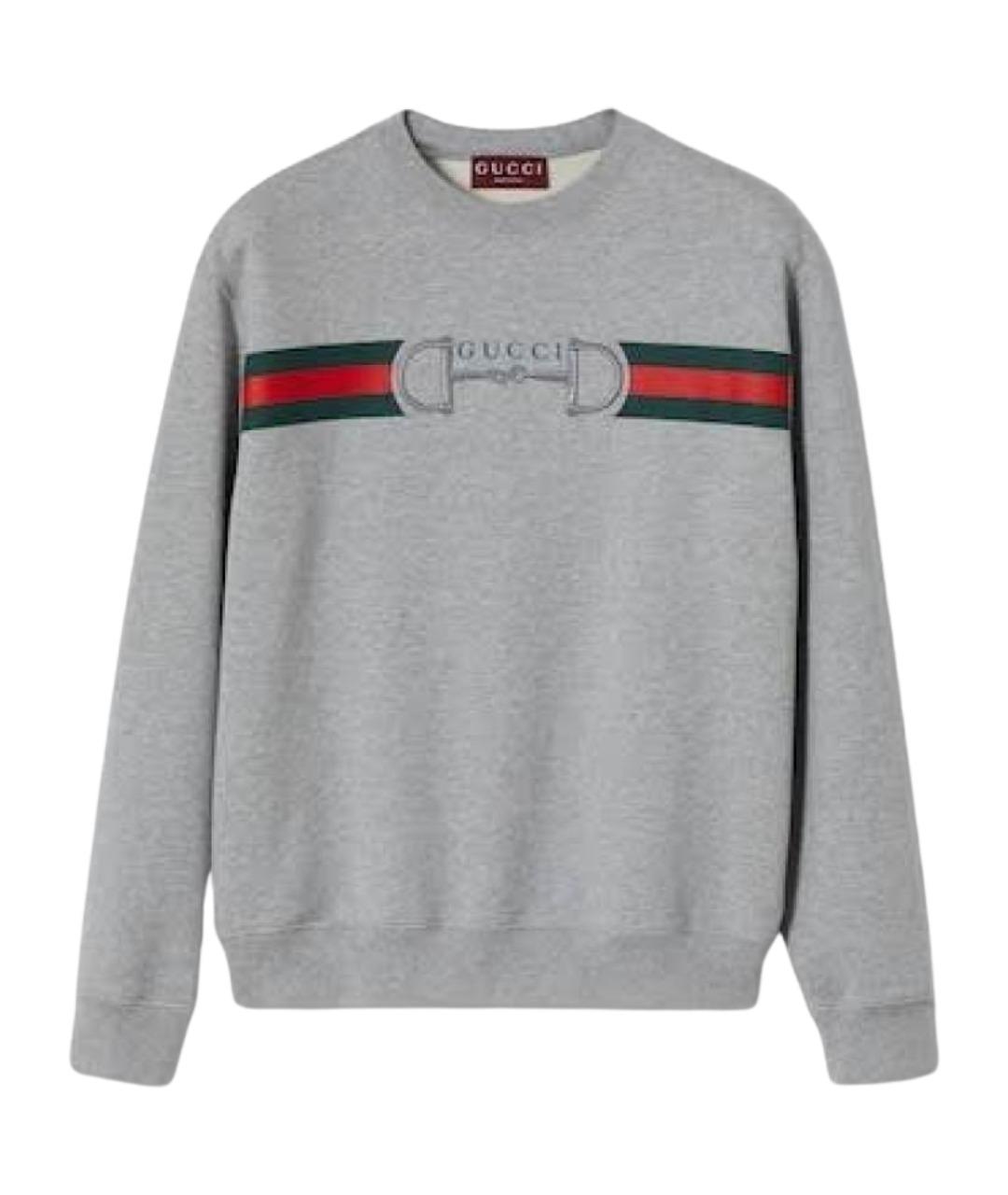 GUCCI Серый хлопковый джемпер / свитер, фото 1