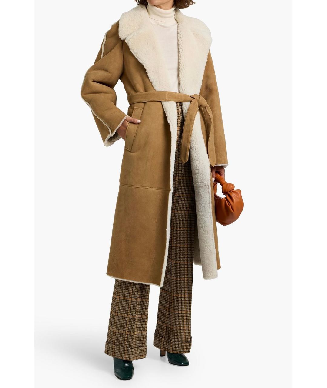 MAJE Коричневая замшевая дубленка, фото 3