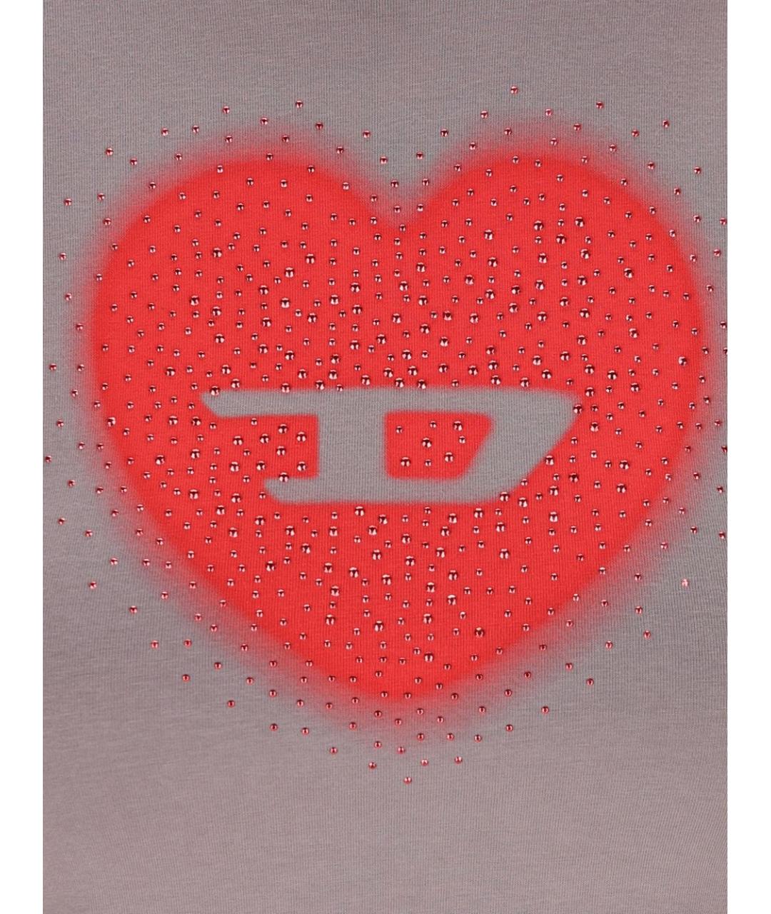 DIESEL Серая хлопковая футболка, фото 2