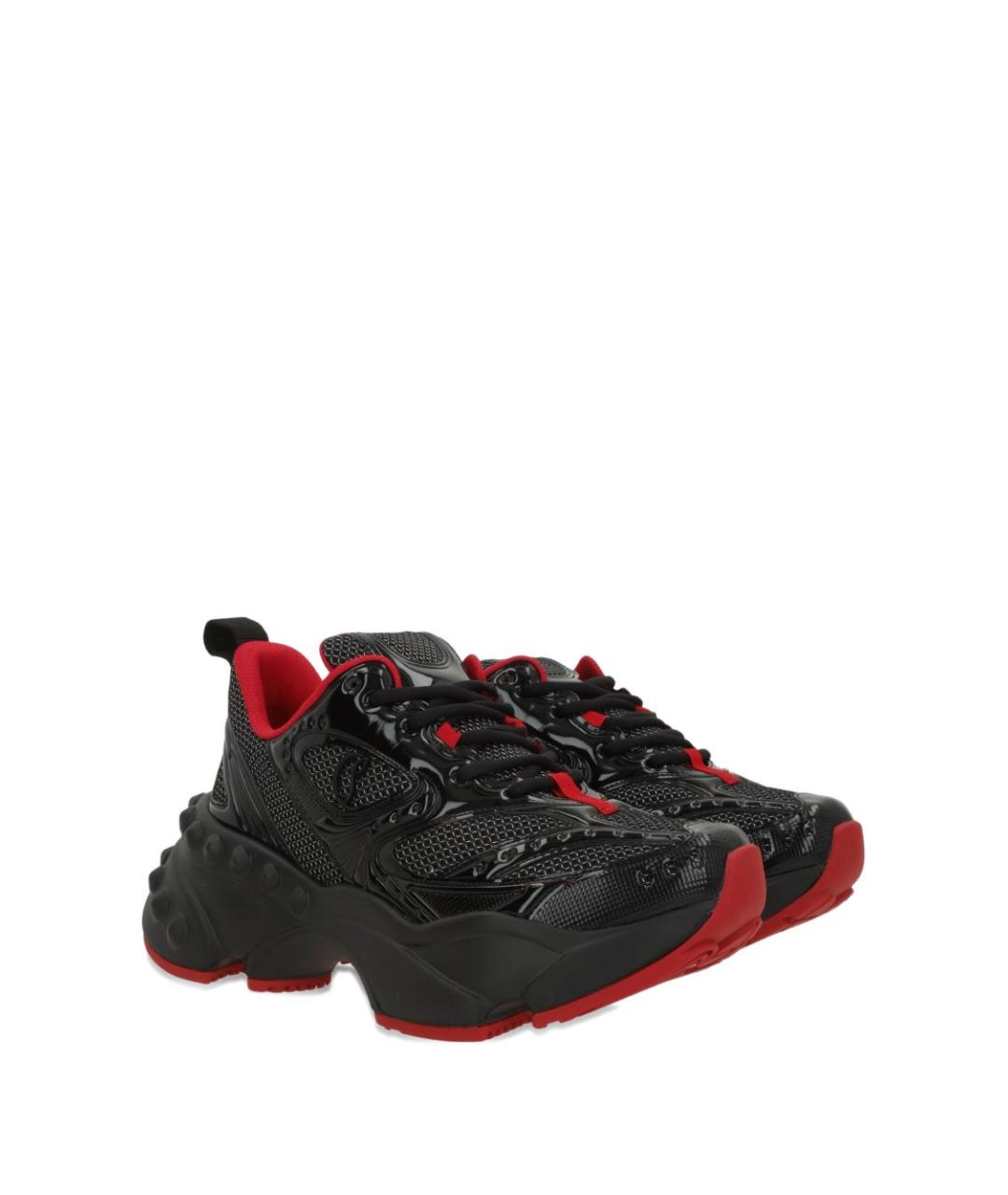 CHRISTIAN LOUBOUTIN Черные текстильные низкие кроссовки / кеды, фото 2