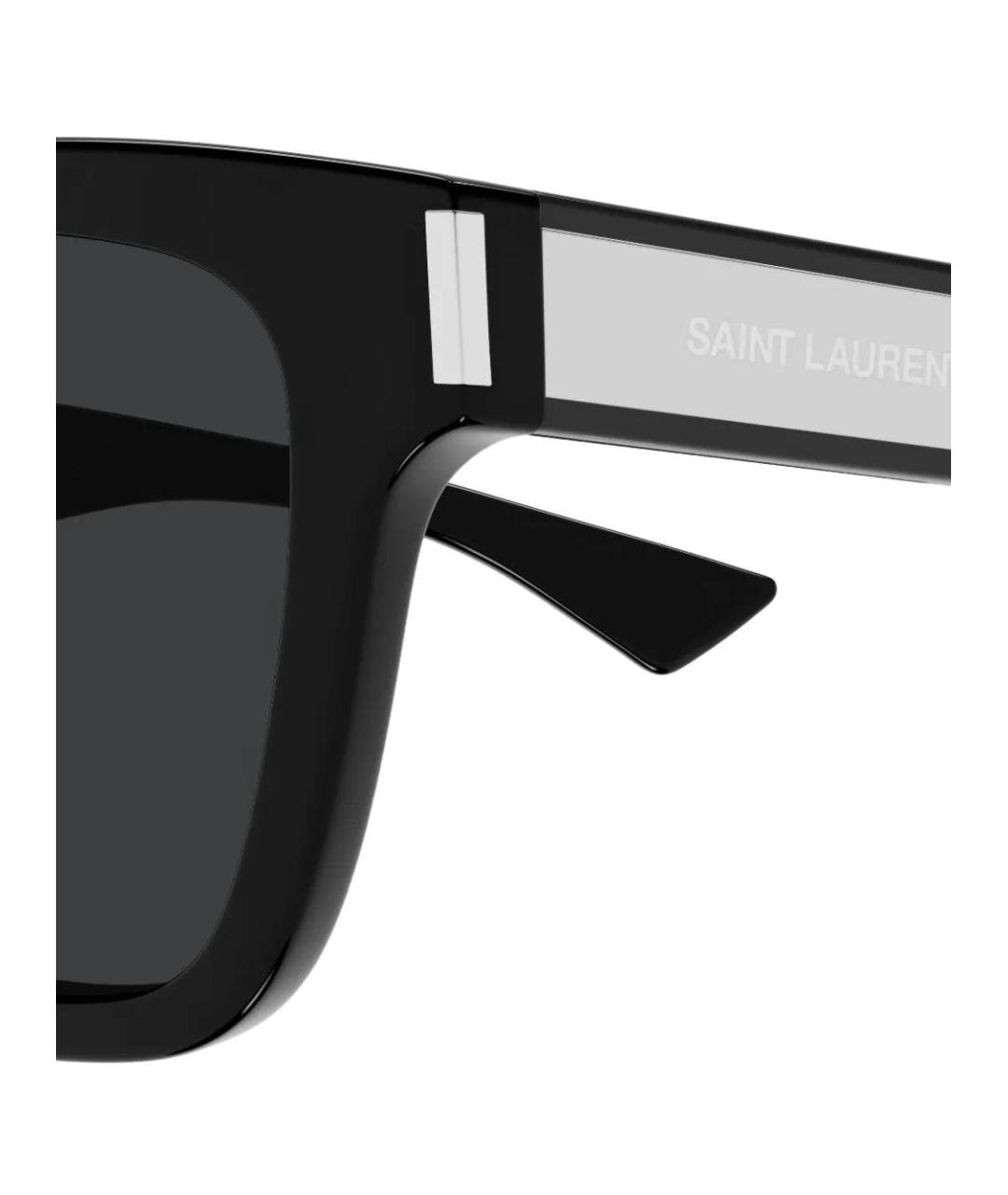 SAINT LAURENT Черные пластиковые солнцезащитные очки, фото 3