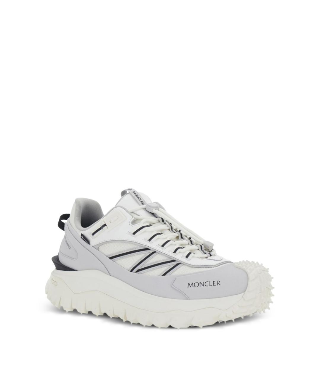 MONCLER Белые кожаные низкие кроссовки / кеды, фото 2