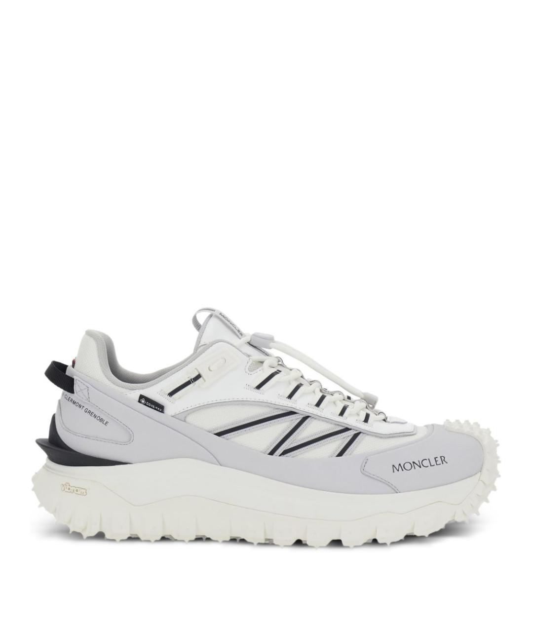 MONCLER Белые кожаные низкие кроссовки / кеды, фото 1