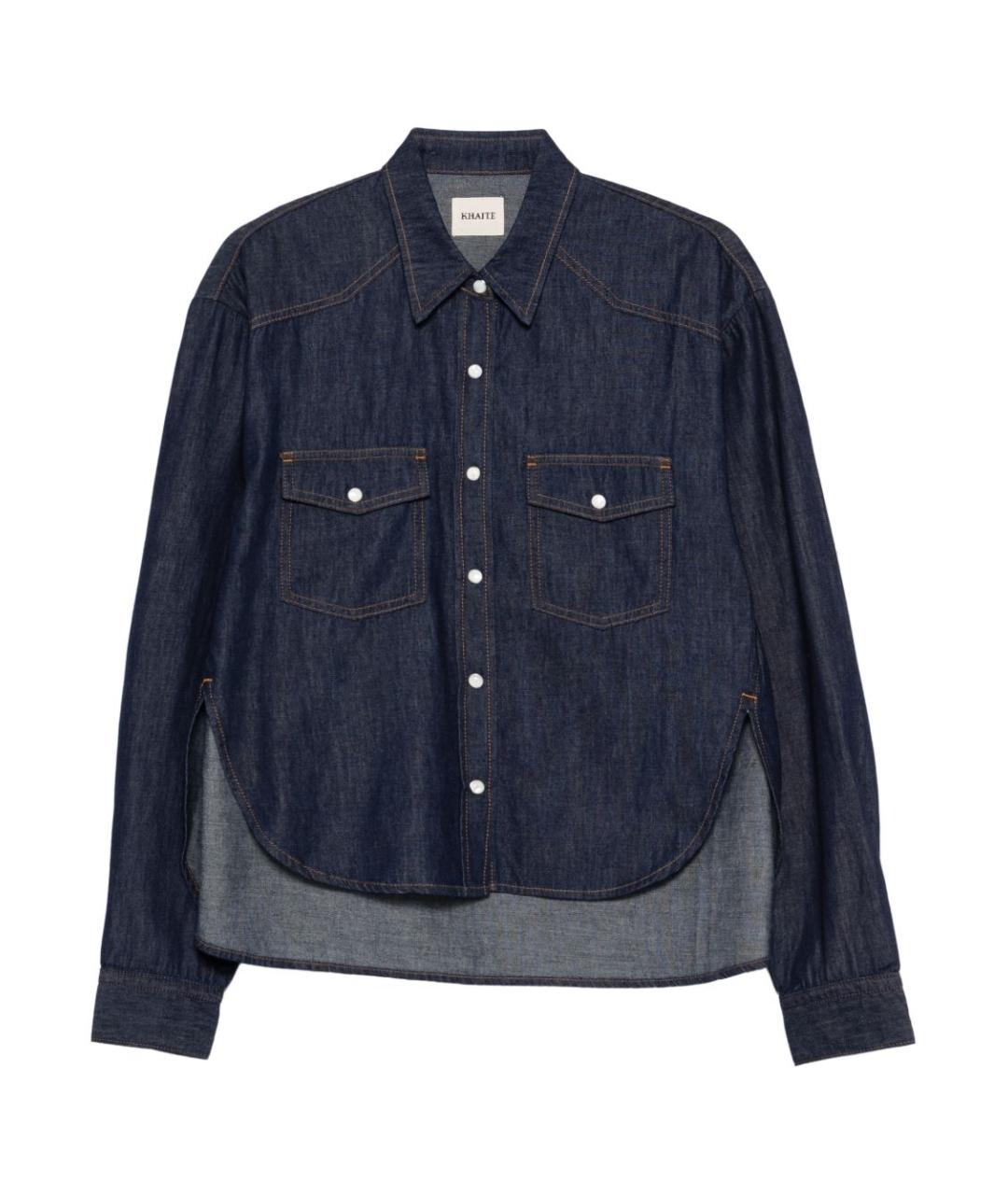 KHAITE Синяя хлопковая рубашка, фото 1