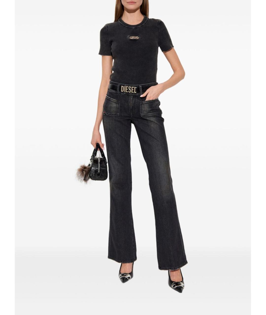 DIESEL Черная хлопковая футболка, фото 2