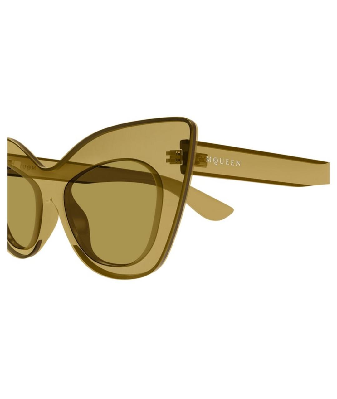 ALEXANDER MCQUEEN Желтые пластиковые солнцезащитные очки, фото 3