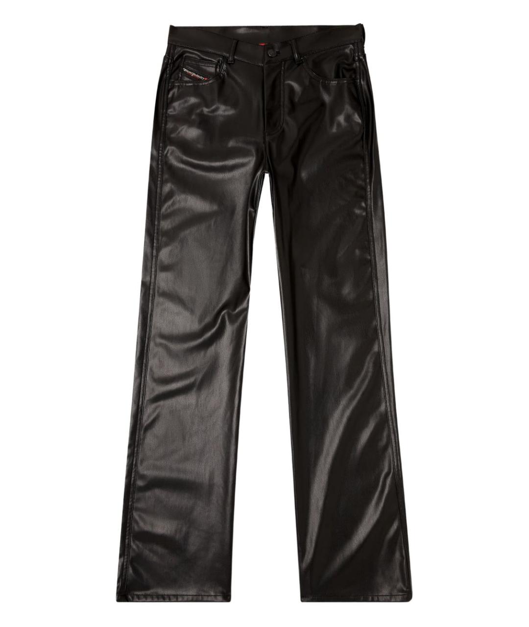 DIESEL Черные полиэстеровые прямые брюки, фото 1