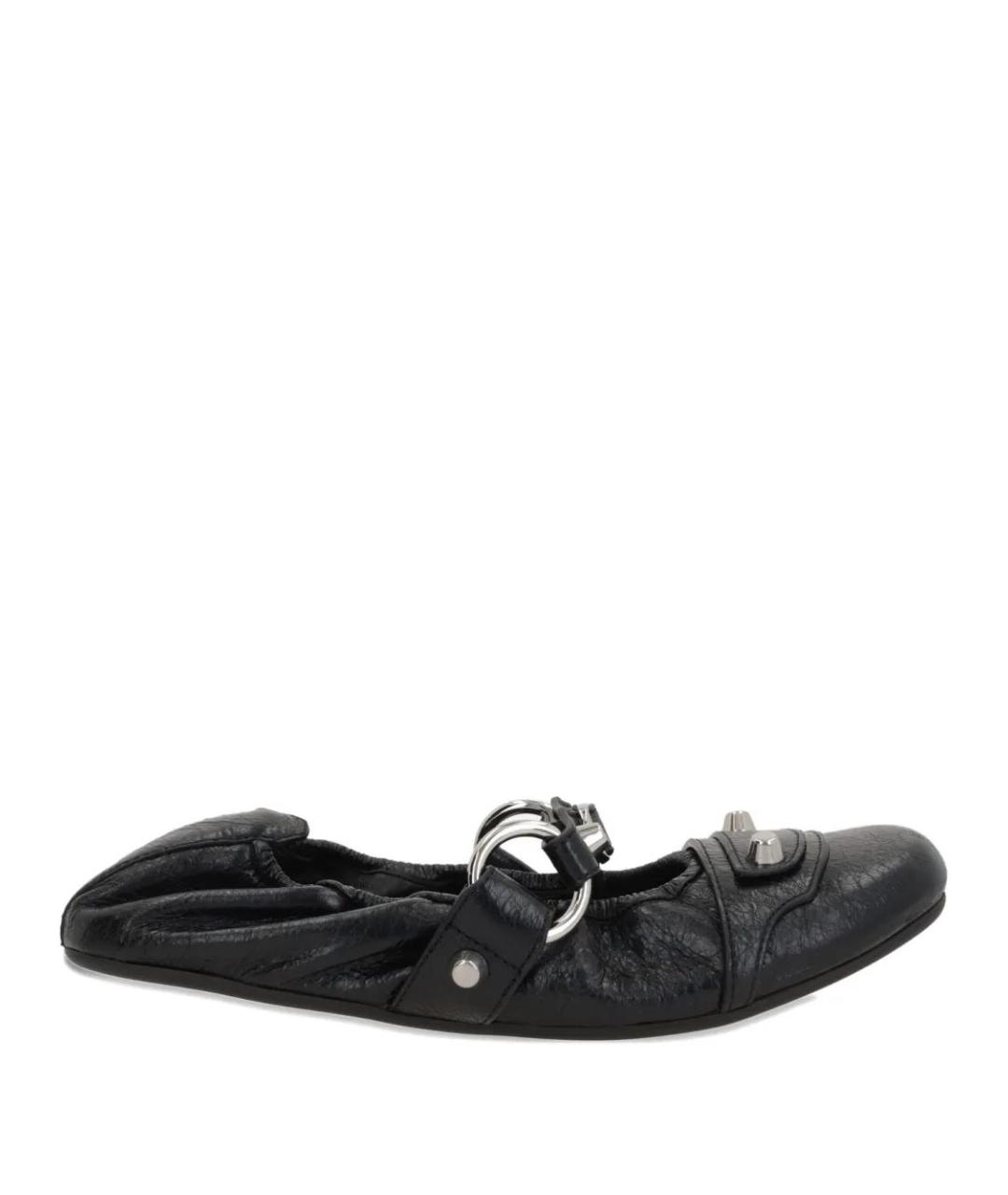 BALENCIAGA Черные кожаные балетки, фото 3