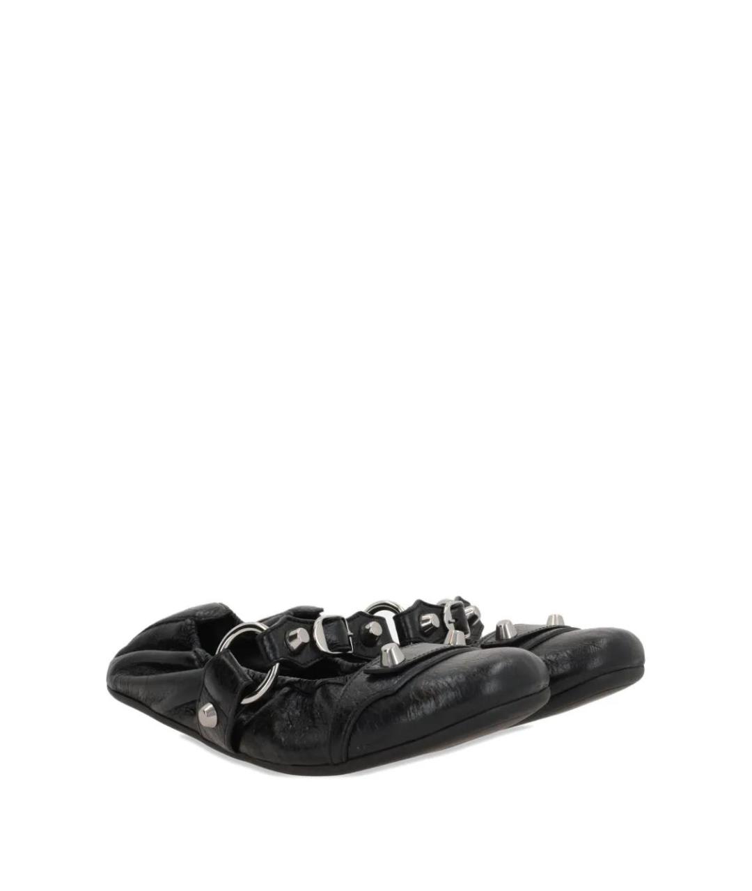 BALENCIAGA Черные кожаные балетки, фото 4