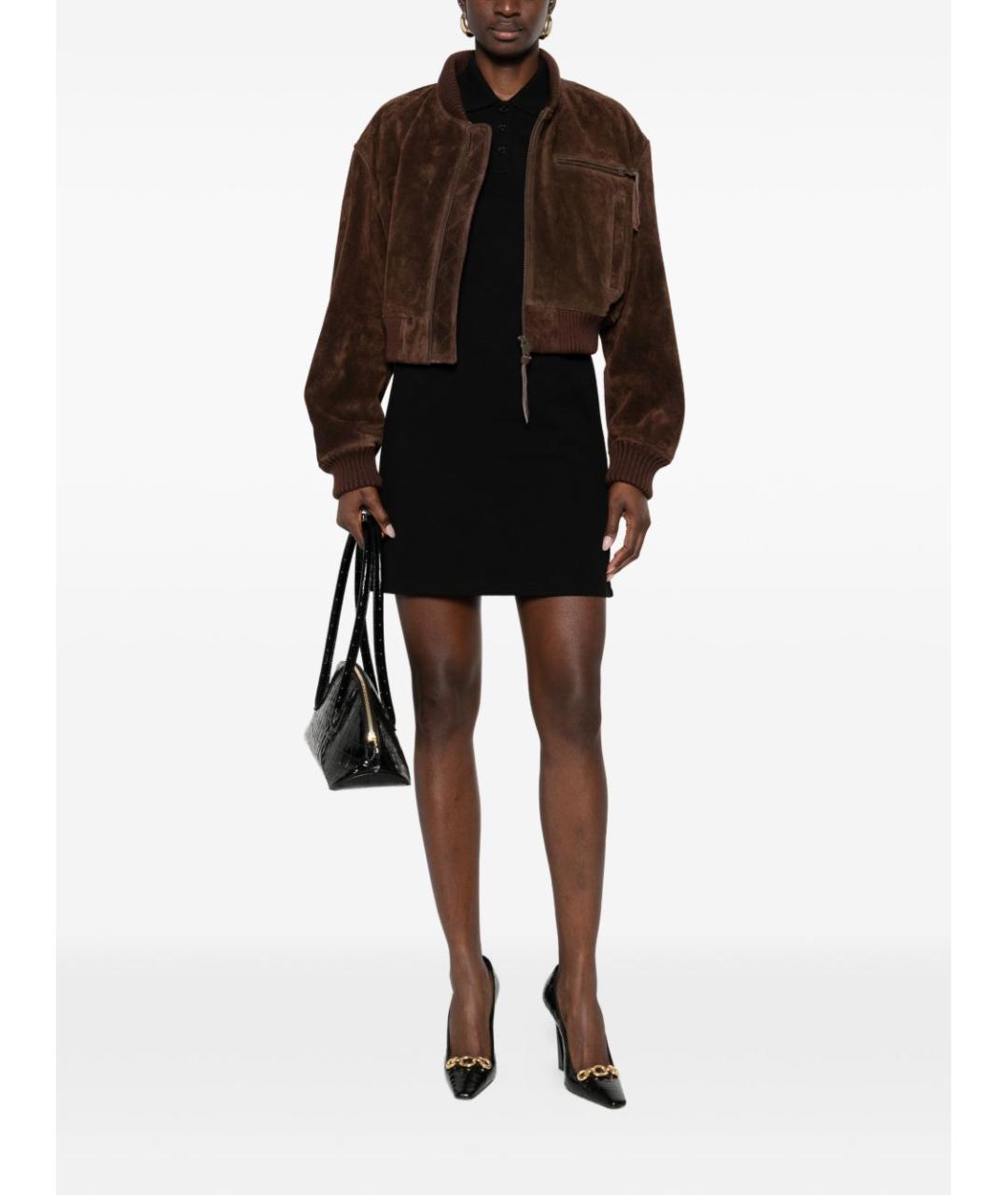 SAINT LAURENT Черное хлопковое повседневное платье, фото 3