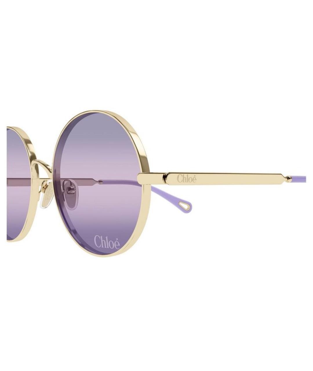 CHLOE Золотые металлические солнцезащитные очки, фото 3