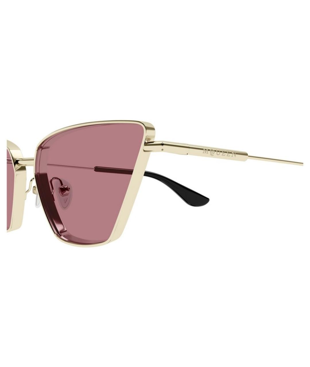 ALEXANDER MCQUEEN Золотые металлические солнцезащитные очки, фото 3