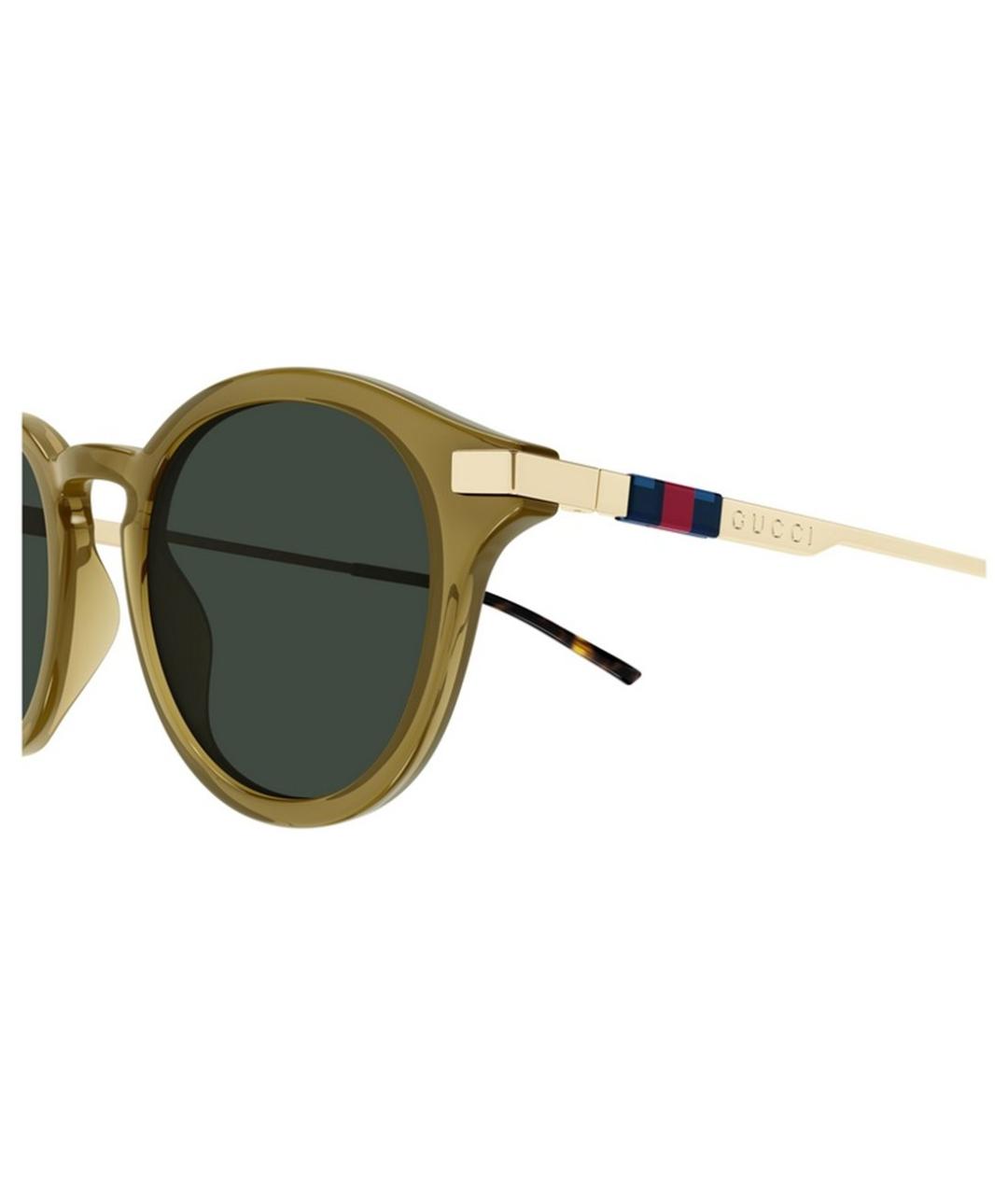 GUCCI Коричневые пластиковые солнцезащитные очки, фото 3