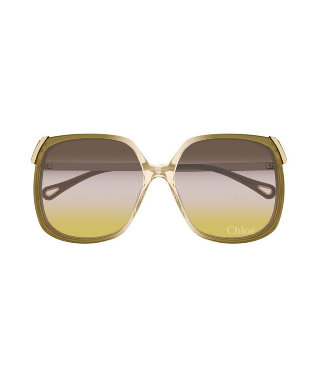 CHLOE Бежевые пластиковые солнцезащитные очки, фото 2