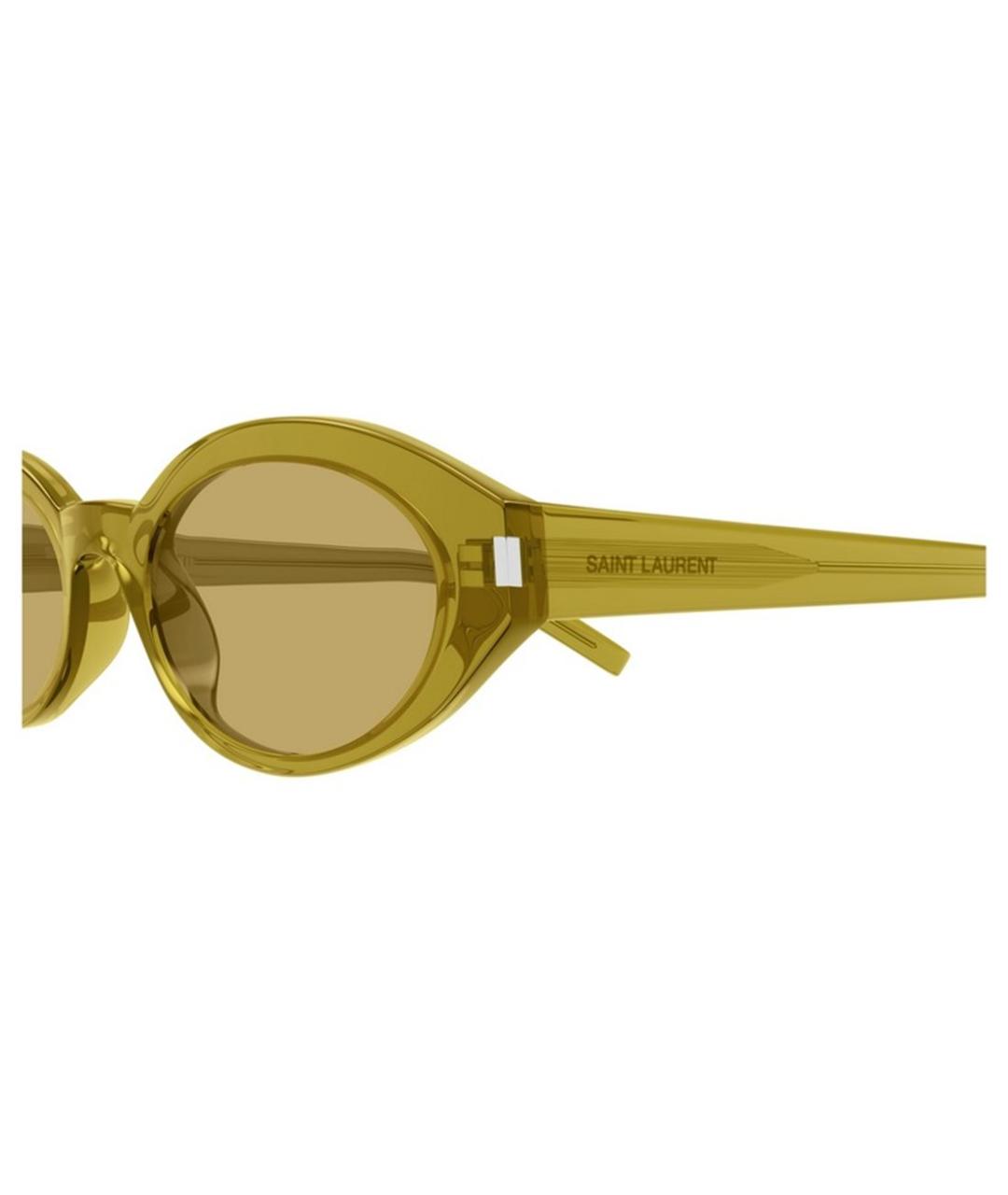 SAINT LAURENT Зеленые пластиковые солнцезащитные очки, фото 3