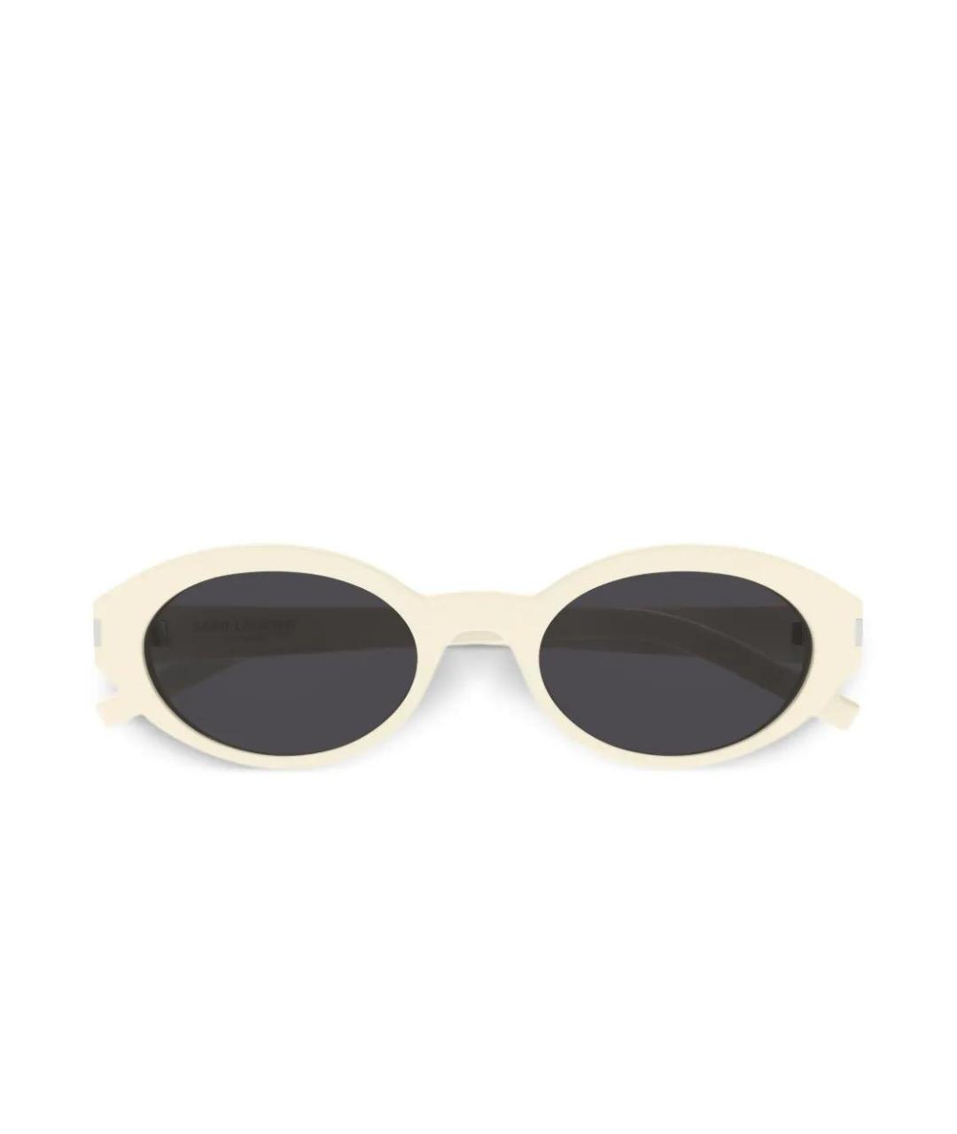 SAINT LAURENT Белые пластиковые солнцезащитные очки, фото 1