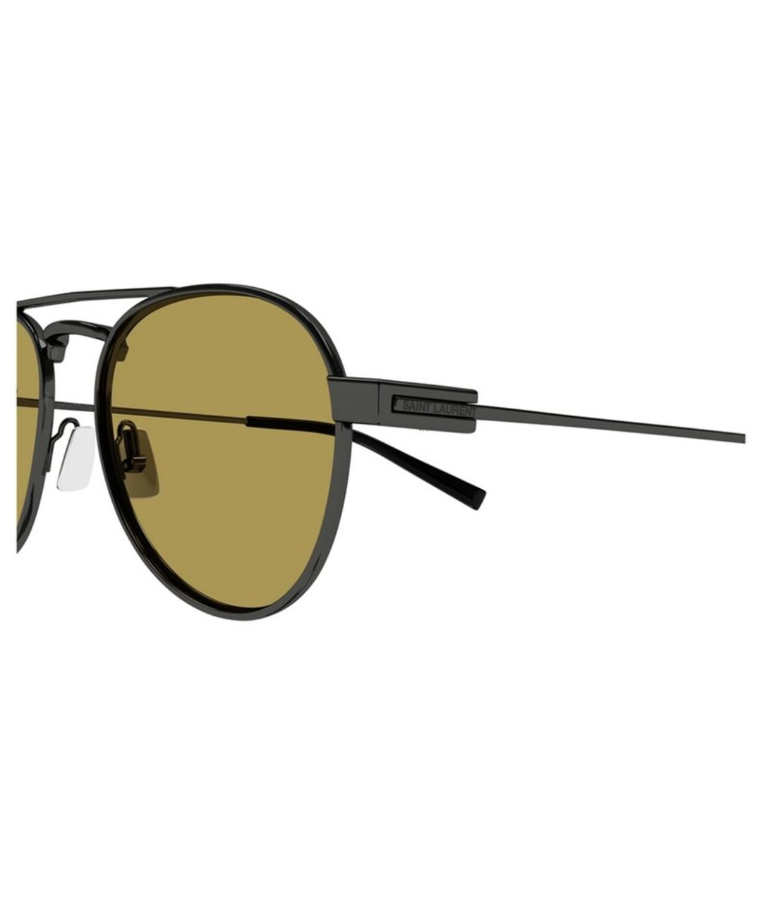 SAINT LAURENT Серебряные металлические солнцезащитные очки, фото 3