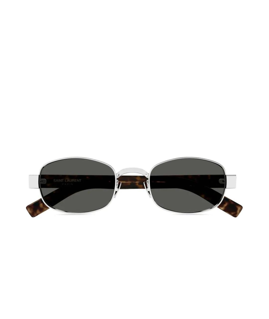 SAINT LAURENT Серебряные металлические солнцезащитные очки, фото 1